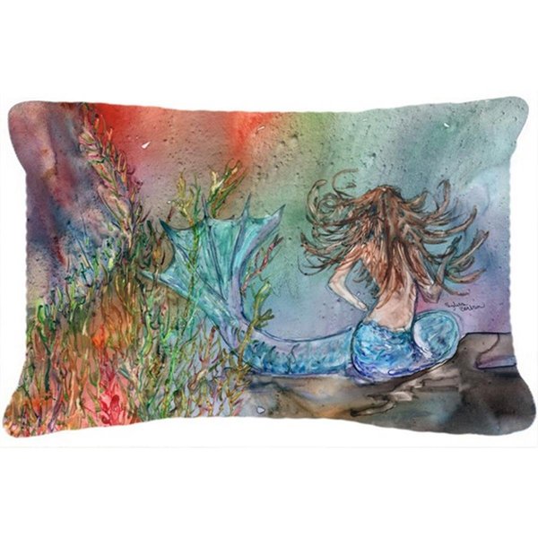 Micasa Brunette Mermaid Water Fantasy Fabric Decorative Pillow MI714692